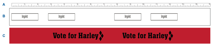 Ribbon end proof example.